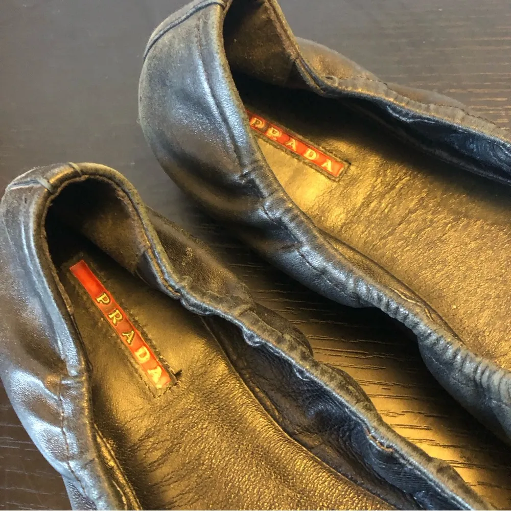 Prada Nappa Sport Nero Bow Ballet Flats - Image 14