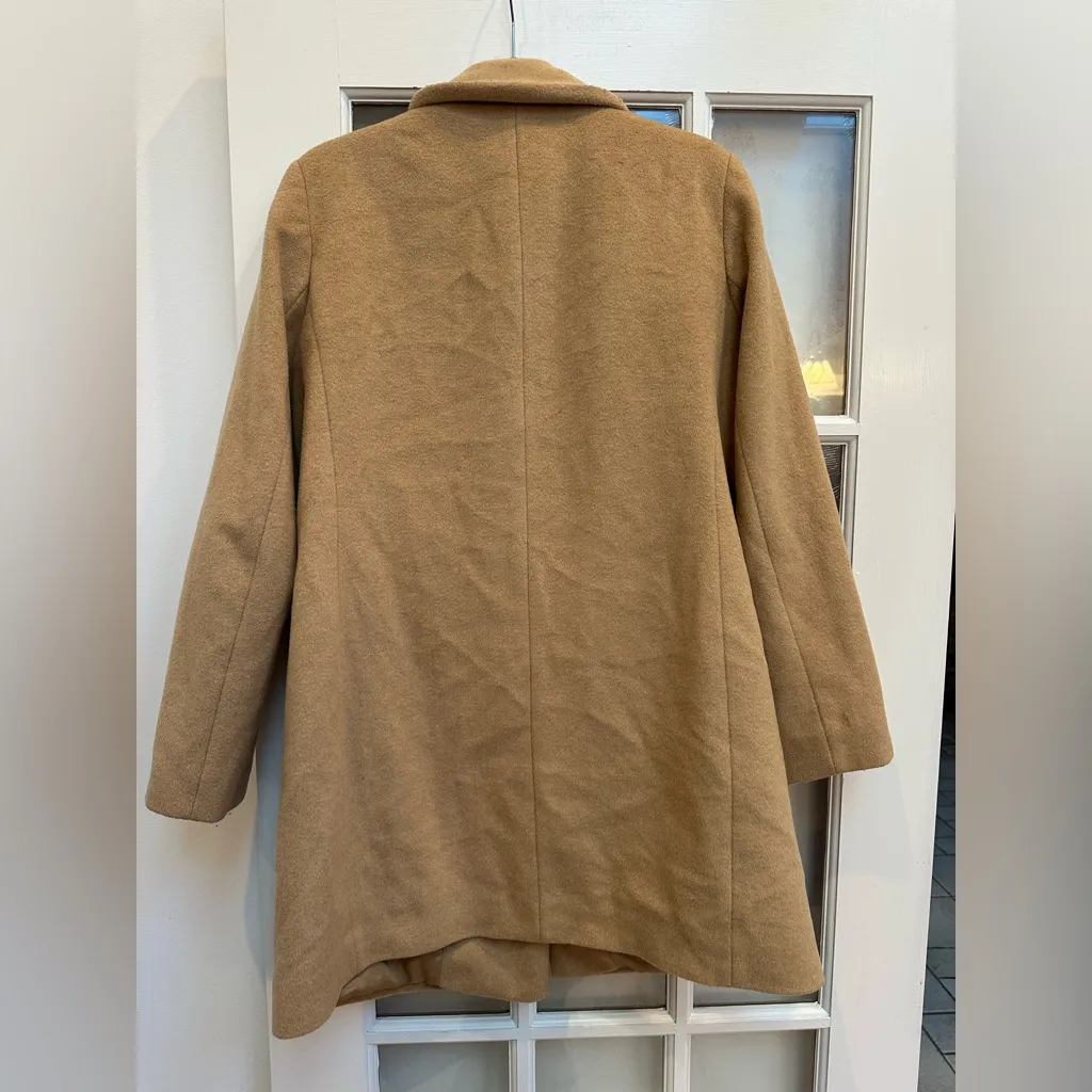 LRL Lauren Ralph Lauren Buckle-Front Walker Coat Wool Camel Color Size 12 Large - Image 8