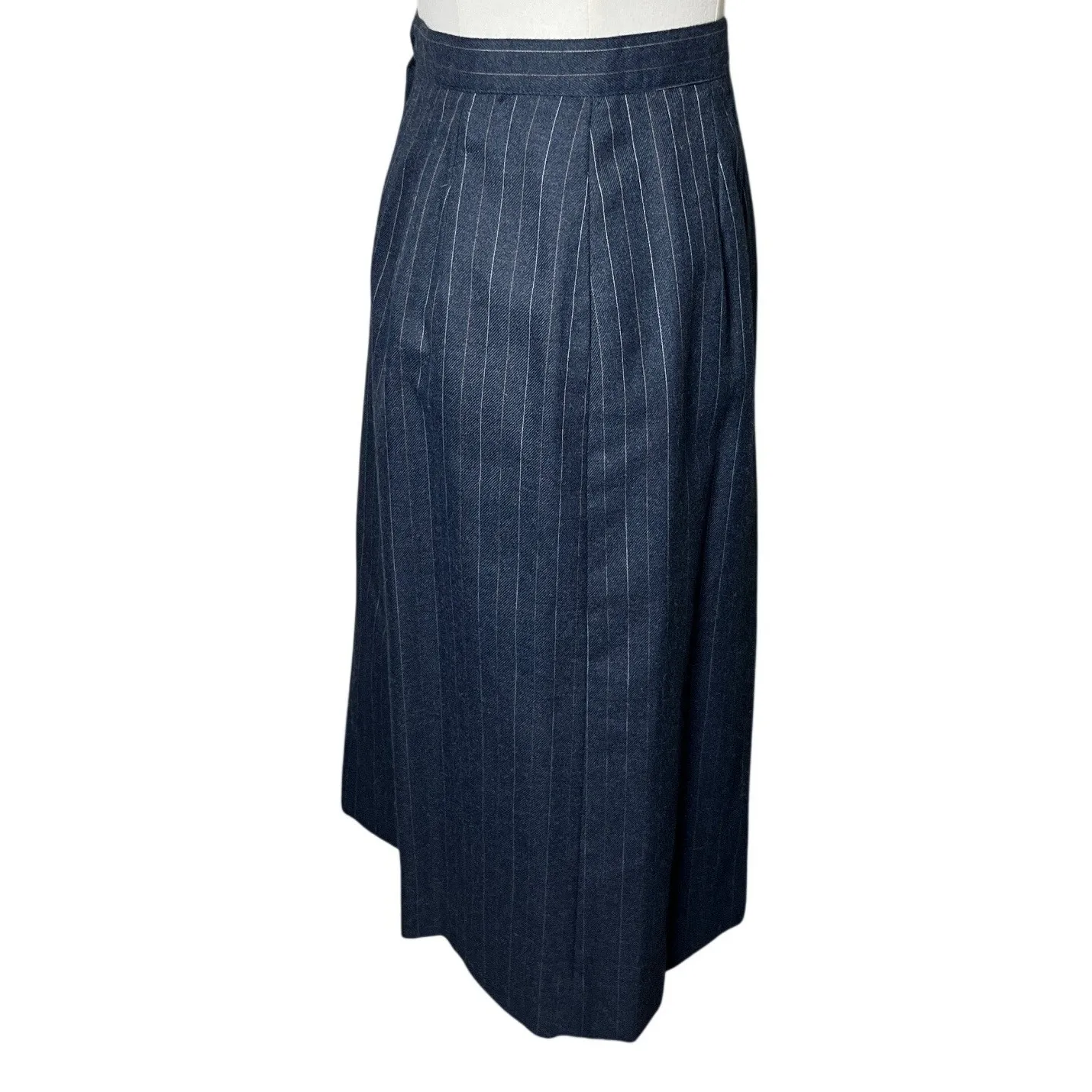 90s Power Suit Navy Pinstripe Blazer Skirt Set Vintage Womens 11 12 Modern M Blue Size undefined - Image 11