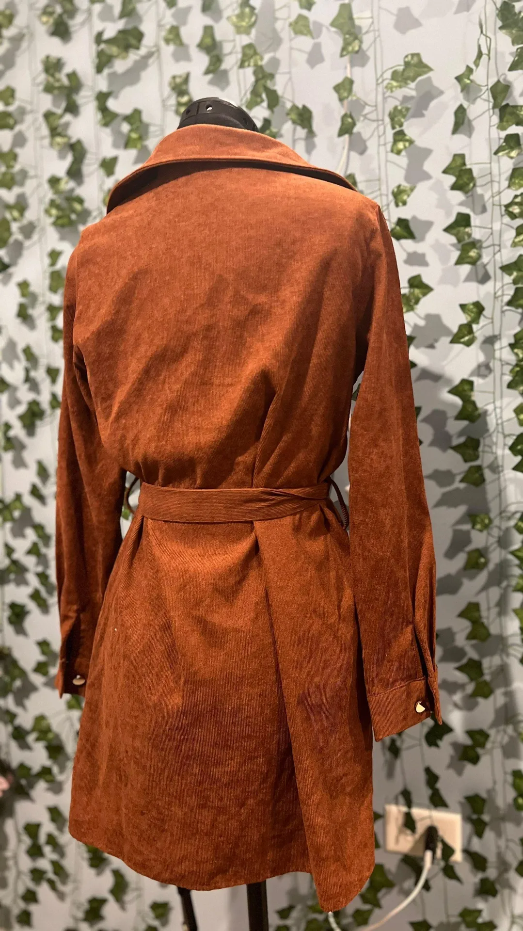 Orange Buttoned Mini Dress - Image 5