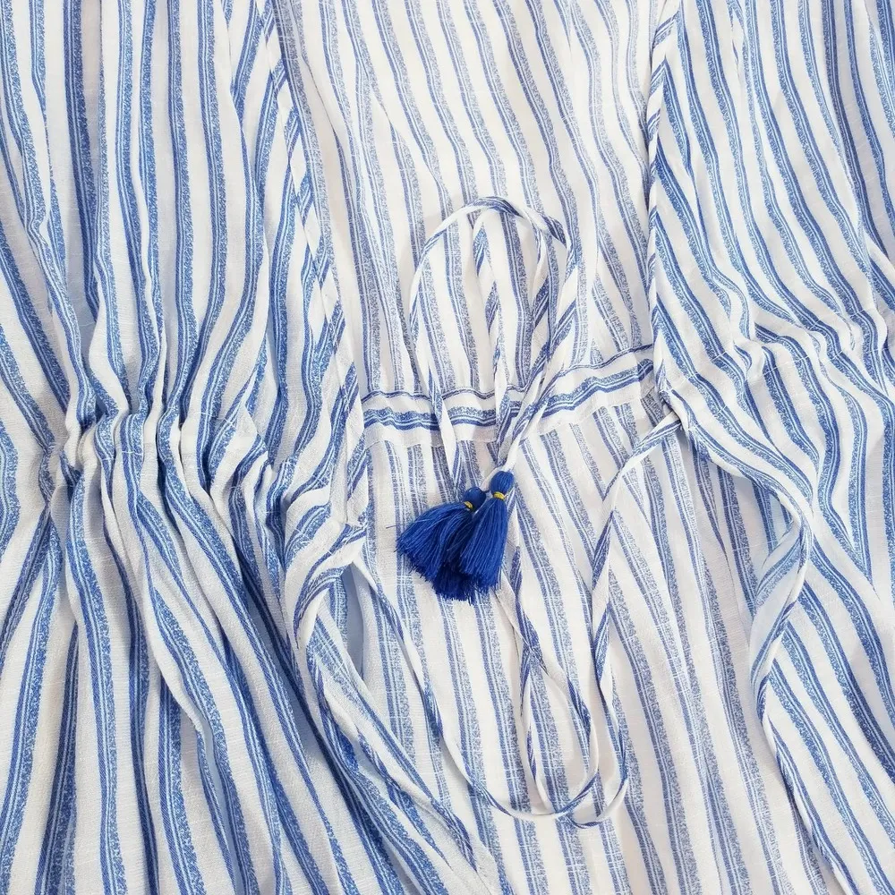 Hawaiian Tropic Striped Kimono  Tassels Swimwear Cover Up - Image 7