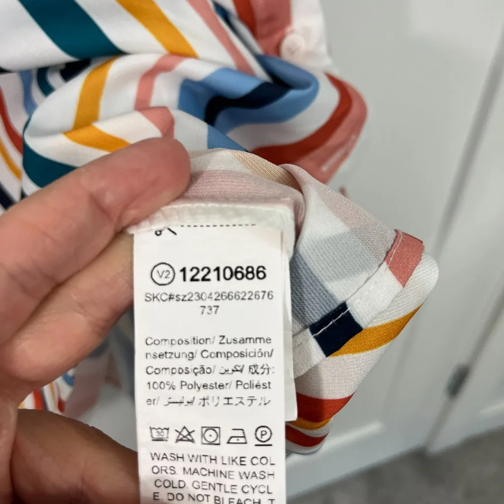 Shein 1X Multicolor Stripe Button Down Shirt Dress with Pockets - Image 7