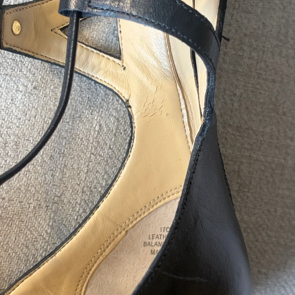 Ivanka Trump Size 8.5 Camila Tall Black Leather Silver Studded Gladiator Sandals - Image 13