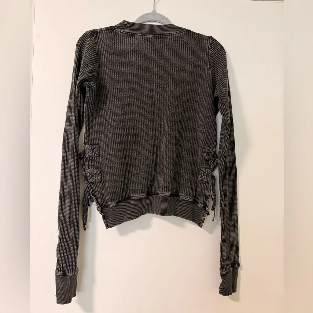 Free People FP One Interlaken Thermal Waffle Knit Cropped Top Size XS - Image 6