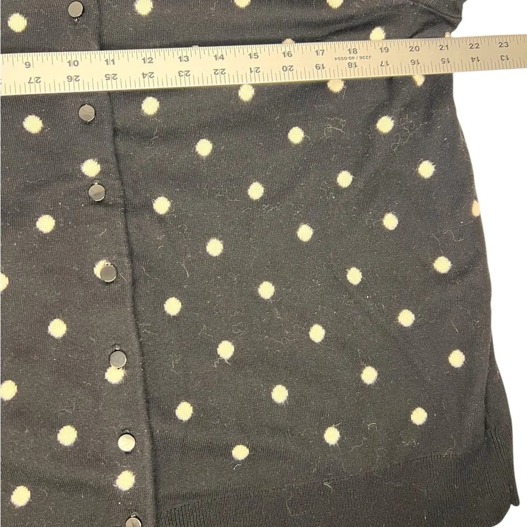 Talbots Women's 1-XLP 1-XL P Cotton Rayon Polka Dot Cardigan Sweater Black/White - Image 6