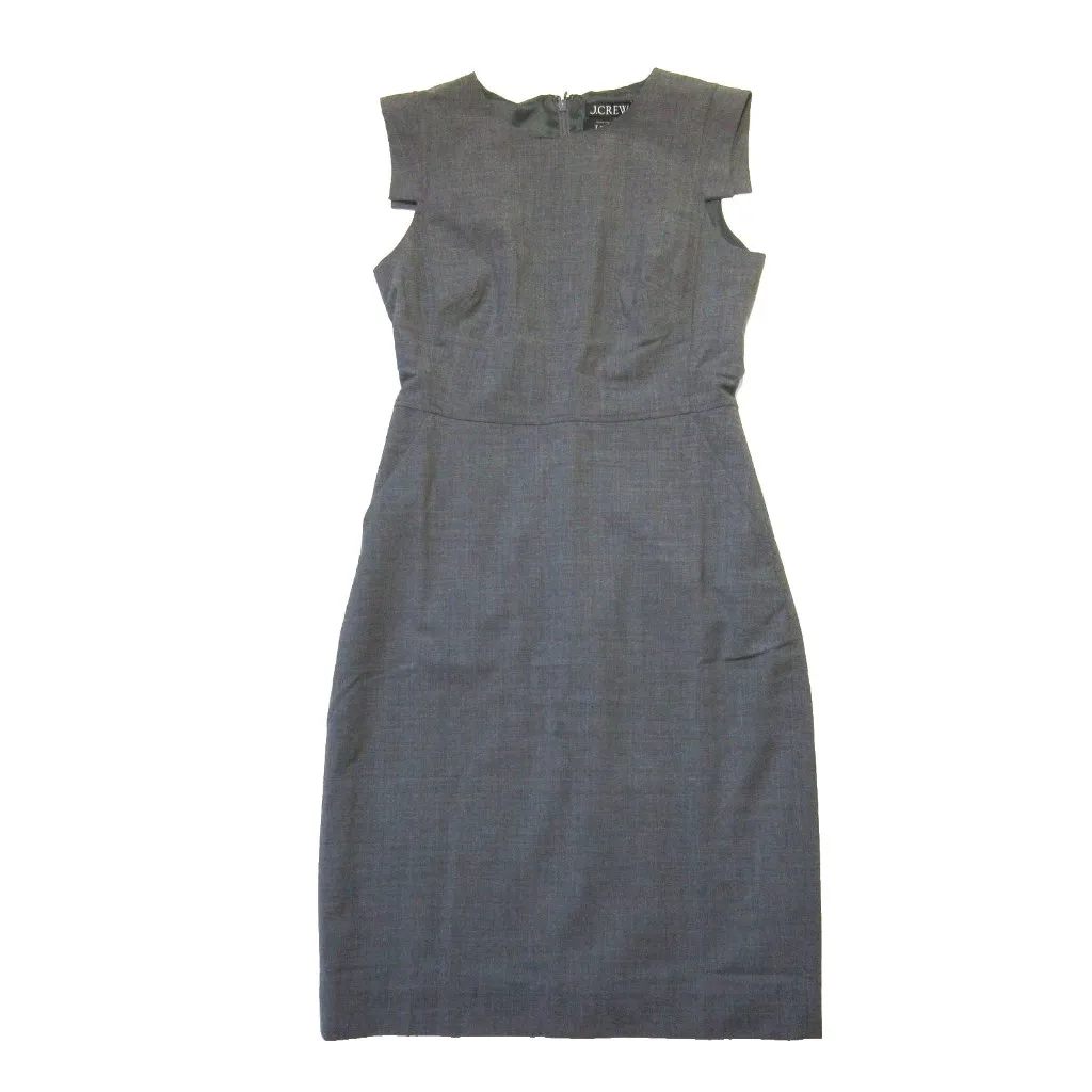 NWT J.Crew Resume Sheath in Heather Flannel Italian Stretch Wool Dress 12 $228 - Image 2