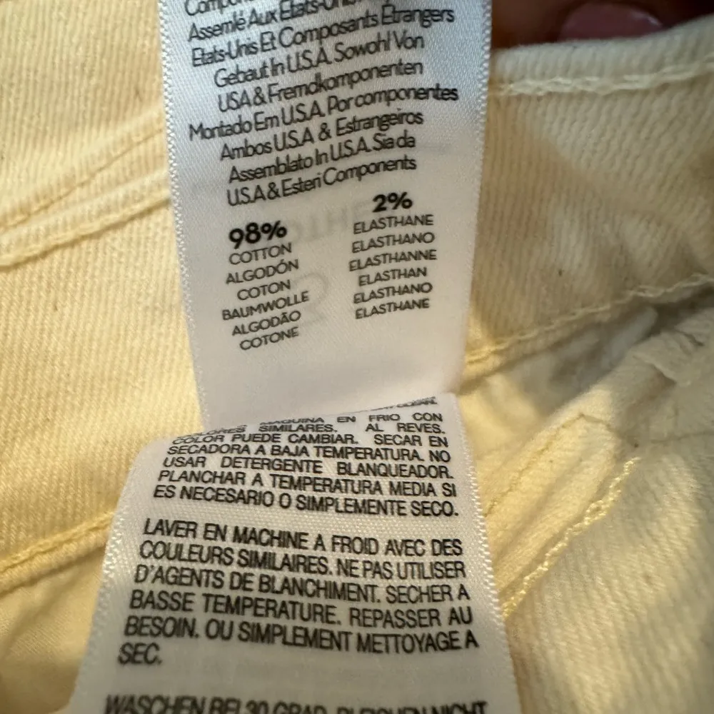 MOTHER SUPERIOR The Ditcher Crop in Act Natural Tan Wash White Denim Women's 31 - Image 6