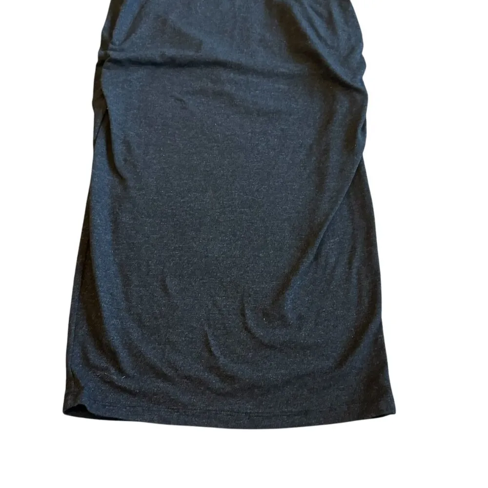 Monrow Grey Midi Length Ruched Stretch Dress Off - Image 7