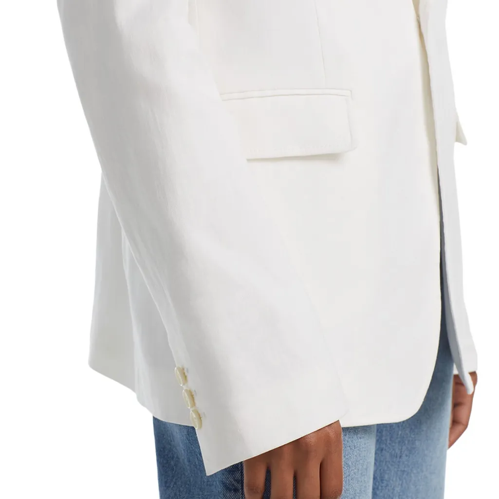 ALC Donovan Linen Blend Lined White Blazer Jacket Size 4 NWT - Image 3