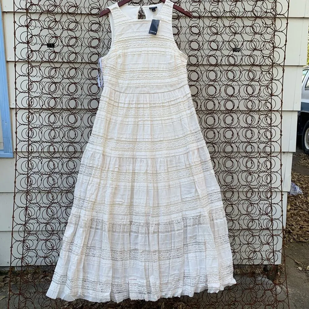 Torrid ivory lace tiered boho prairie maxi dress NEW Size 10 - Image 2