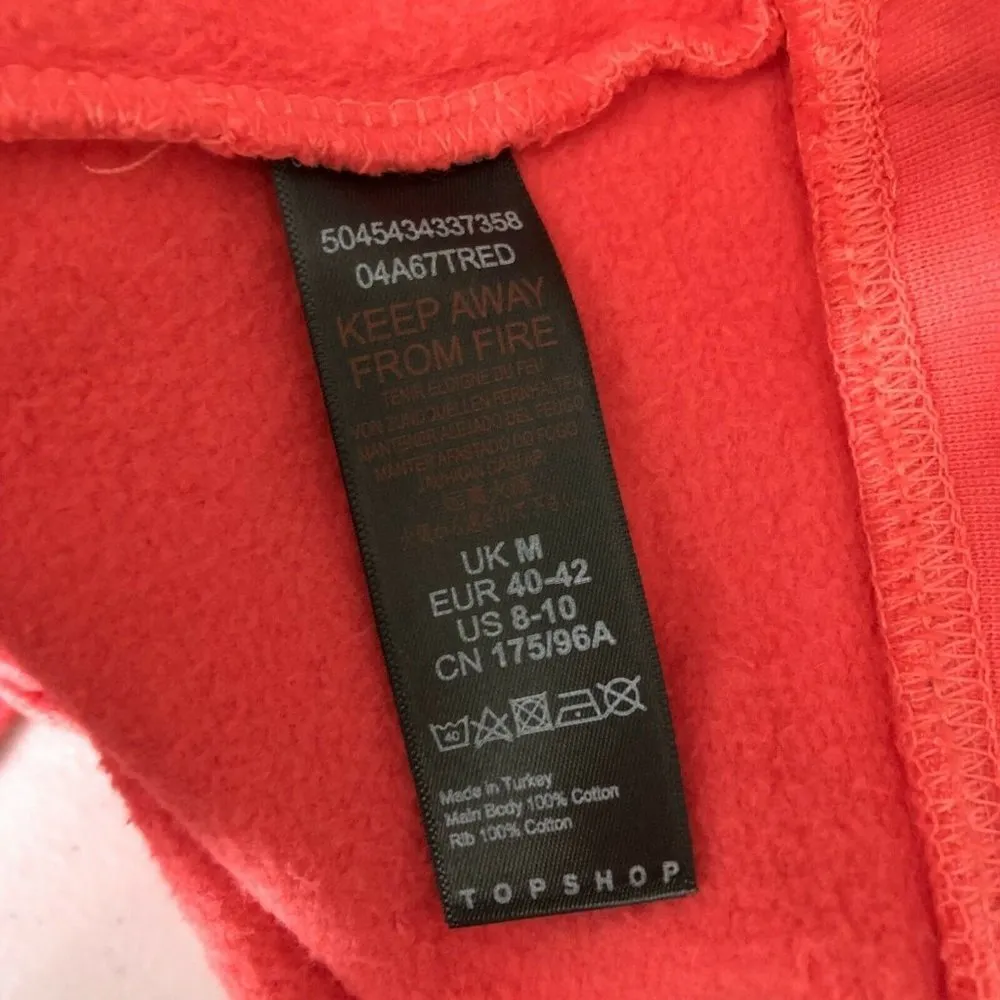 Topshop Womens Sweatshirt College of Michigan Pullover Orange Size 8-10 - Image 3