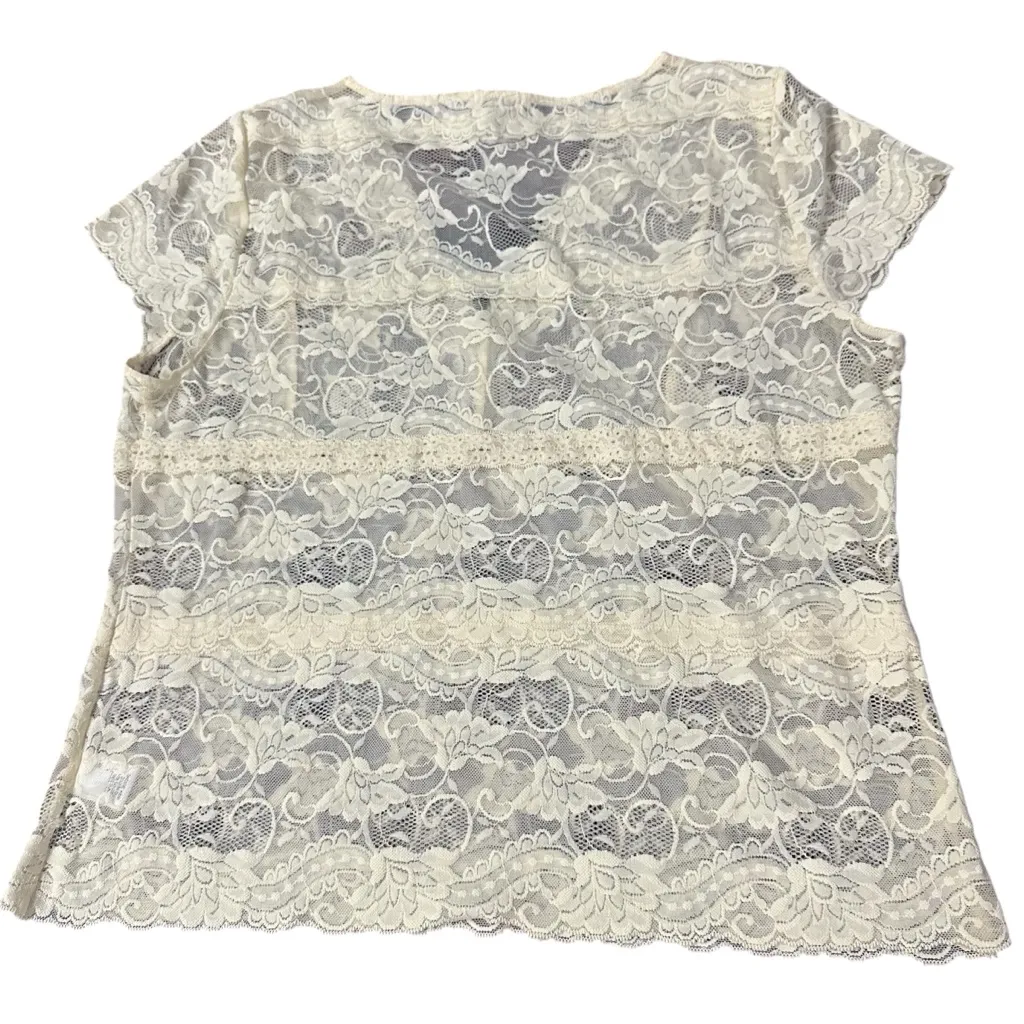 Apt 9 Womens Y2K Lace Babydoll Top Size XL Yellow‎ Dainty Fairy Romantic - Image 6