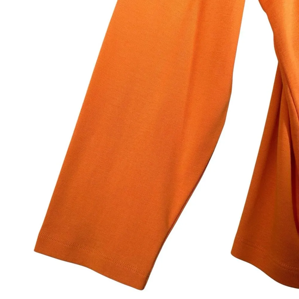 Talbots Womens Holiday Orange Long Sleeve‎ 100% Pima Cotton Stretch Winter Sz 3X - Image 2