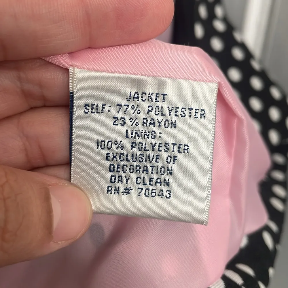 Jessica Howard black/ white polka dot jacket size 12 - Image 5