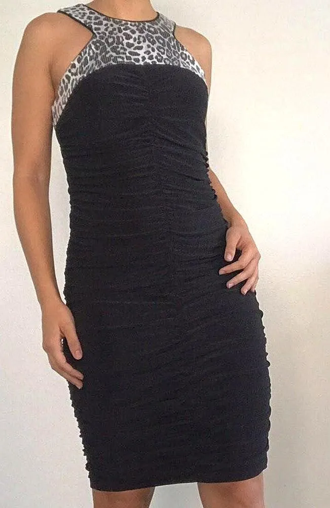 Sequin Cheetah Print Ruched Dress - Image 2