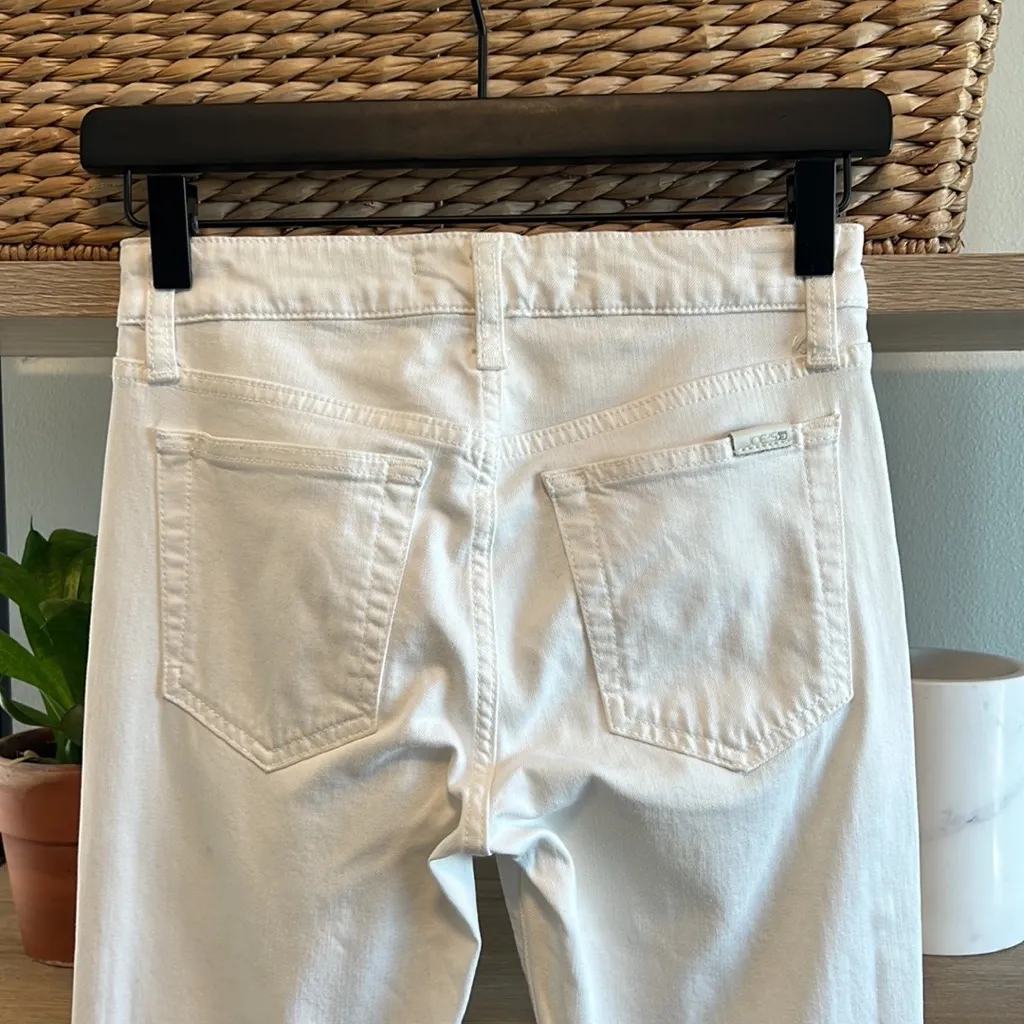 Joe’s Jeans Mid-Rise Annie White The Skinny Jeans w/Flowers at Cuff, 24 - Image 5