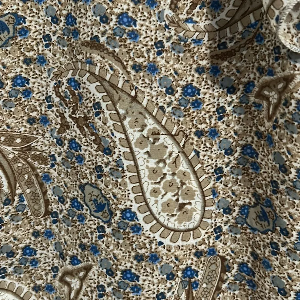 Vintage Starlet Size XL Made in the USA Short Sleeve Button Up Paisley Shirt Brown - Image 3