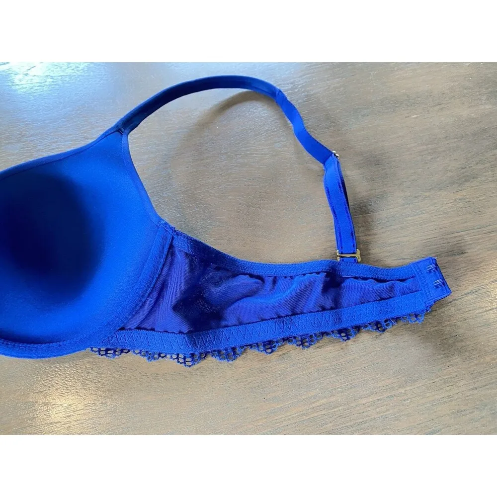 Soma Bra 36B Embraceable Enchanting Lace Demi Bras Lined Underwire Adjustable Blue Size undefined - Image 11