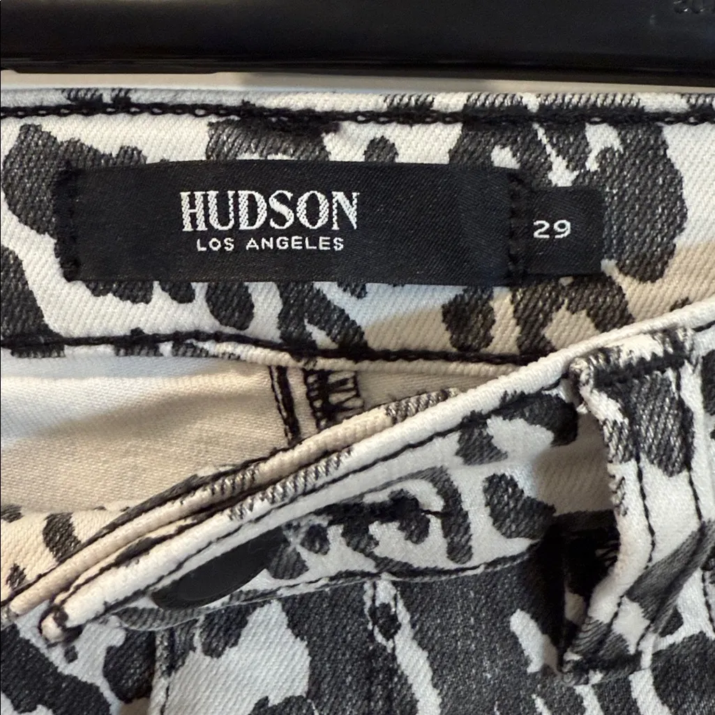 Hudson Barbara Super Skinny Leopard Print Jeans Size 29 - Image 4