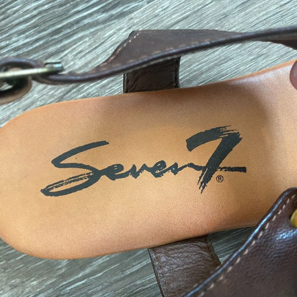 Seven7 Brown Tan Slingback Sandals Women's Sz 8 - Image 2