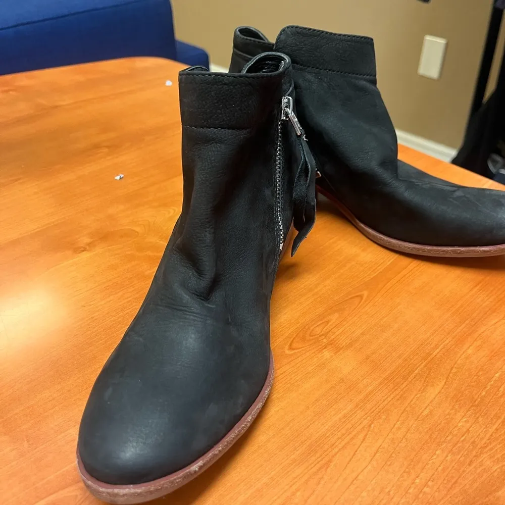 Sam Edelman PACKER Womens 8M Black Suede Leather DualSide Zips Ankle Boots Fall - Image 8