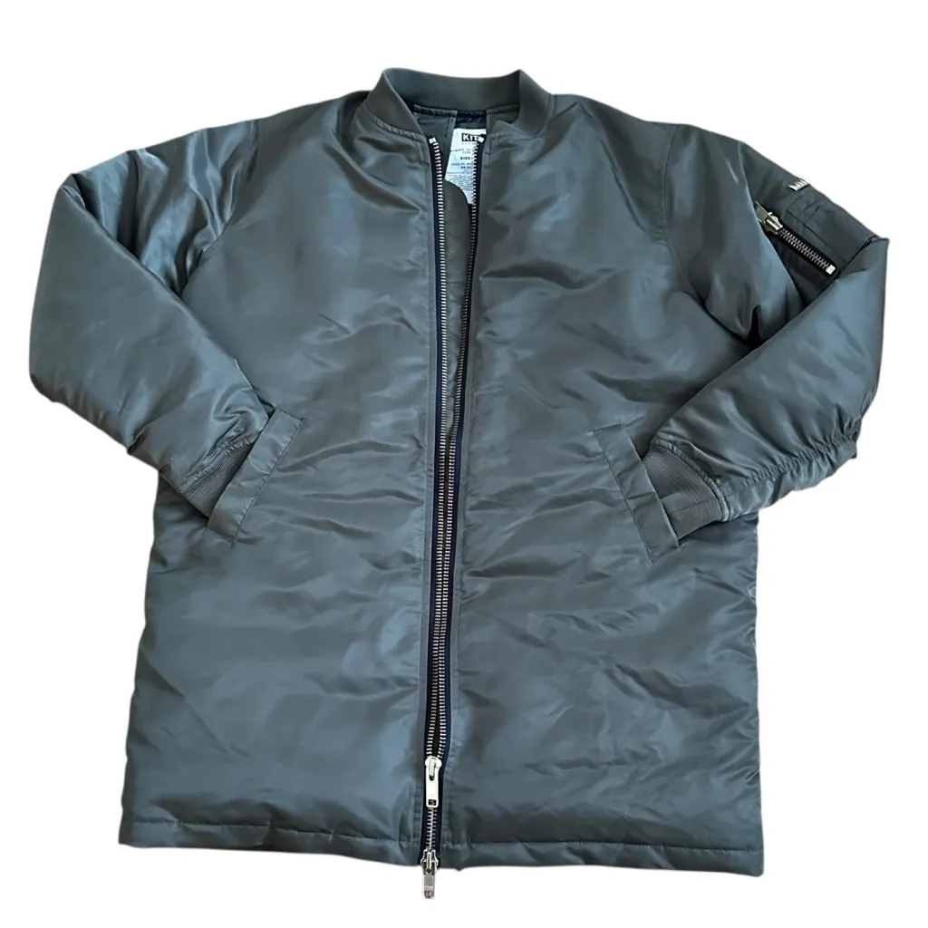 Kith Longline Bomber Jacket Size L Olive Green Size L - Image 10