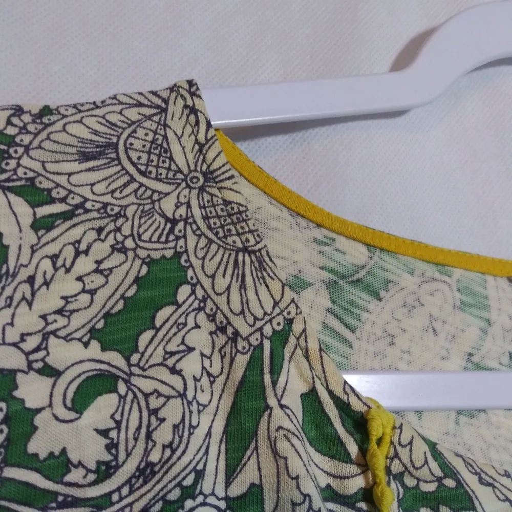 Boden Lana Green White Floral Tassel Tie Keyhole Mini Sheath Dress Size 18L - Image 4