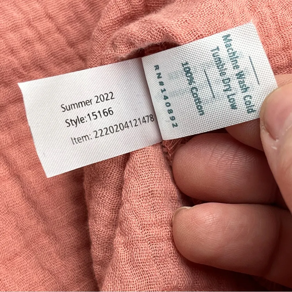 Marine Layer Jude Flutter Sleeve Cotton Tank Rosette Pink Womens‎ Size XL NEW - Image 8