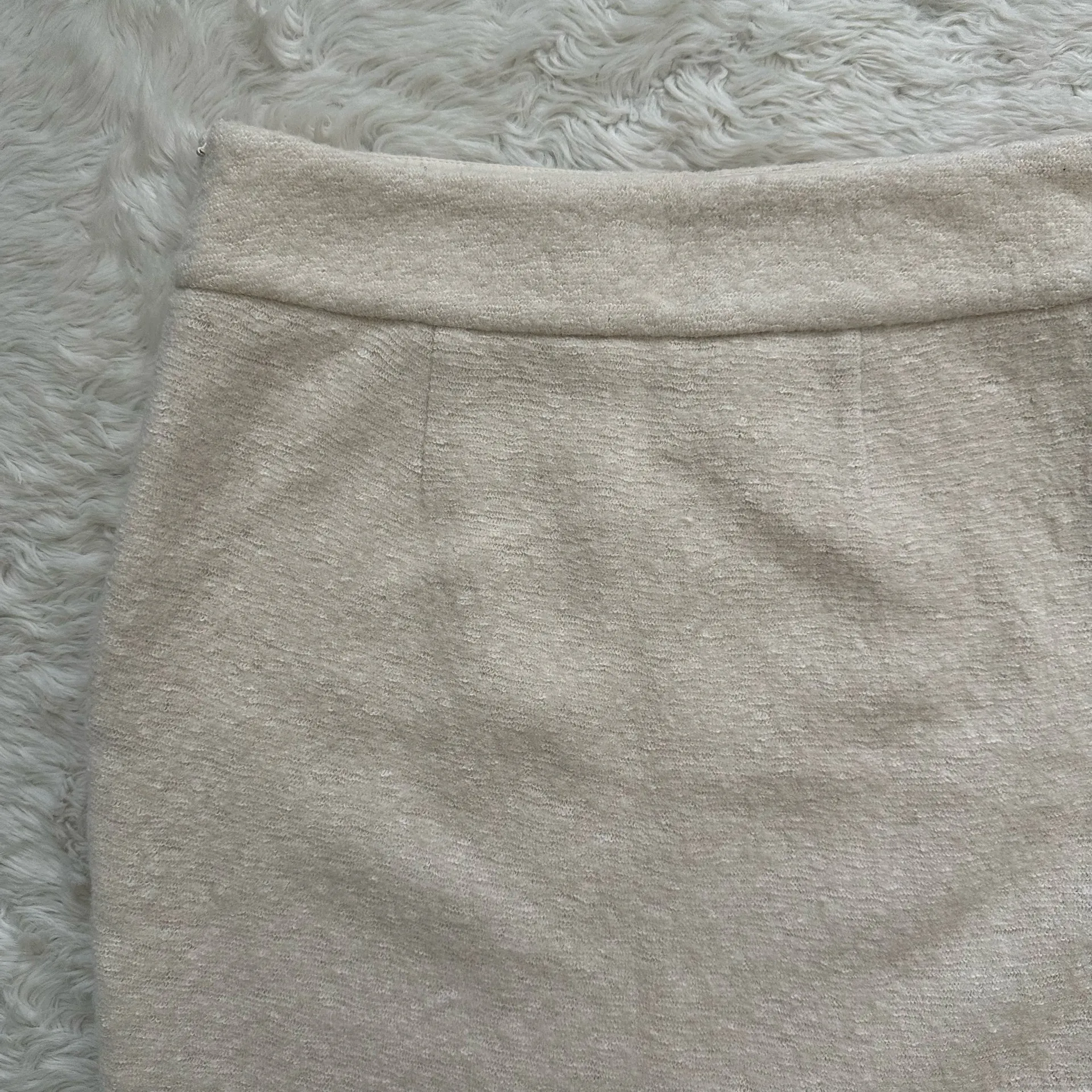 Banana Republic Skirt Pencil Straight Knit Above The Knee Wool Blend Cream Sz 0 - Image 4