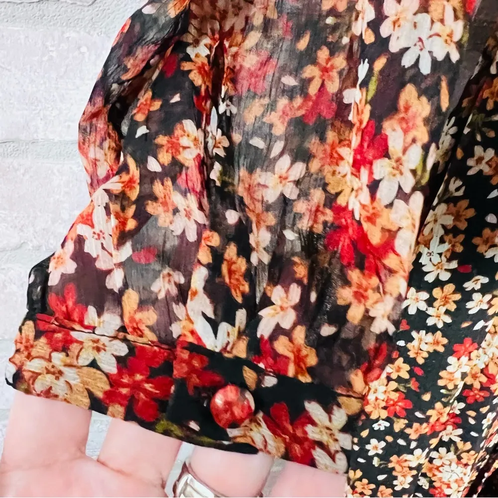 Lulu's True to Love Floral Print Chiffon Wrap Maxi Dress Size S - Image 7