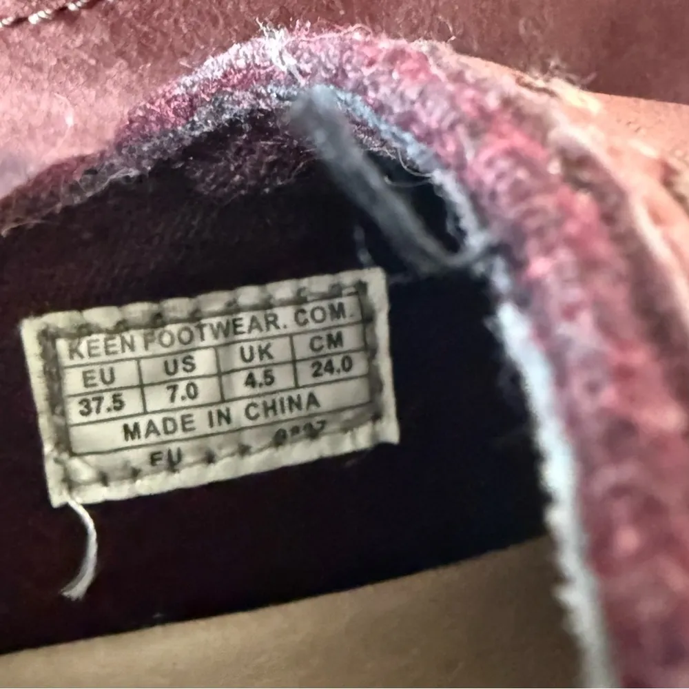 KEEN Kacie Clog Loafer Burgundy Maroon Leather Suede Slip On Shoes Mule SZ 7 - Image 9