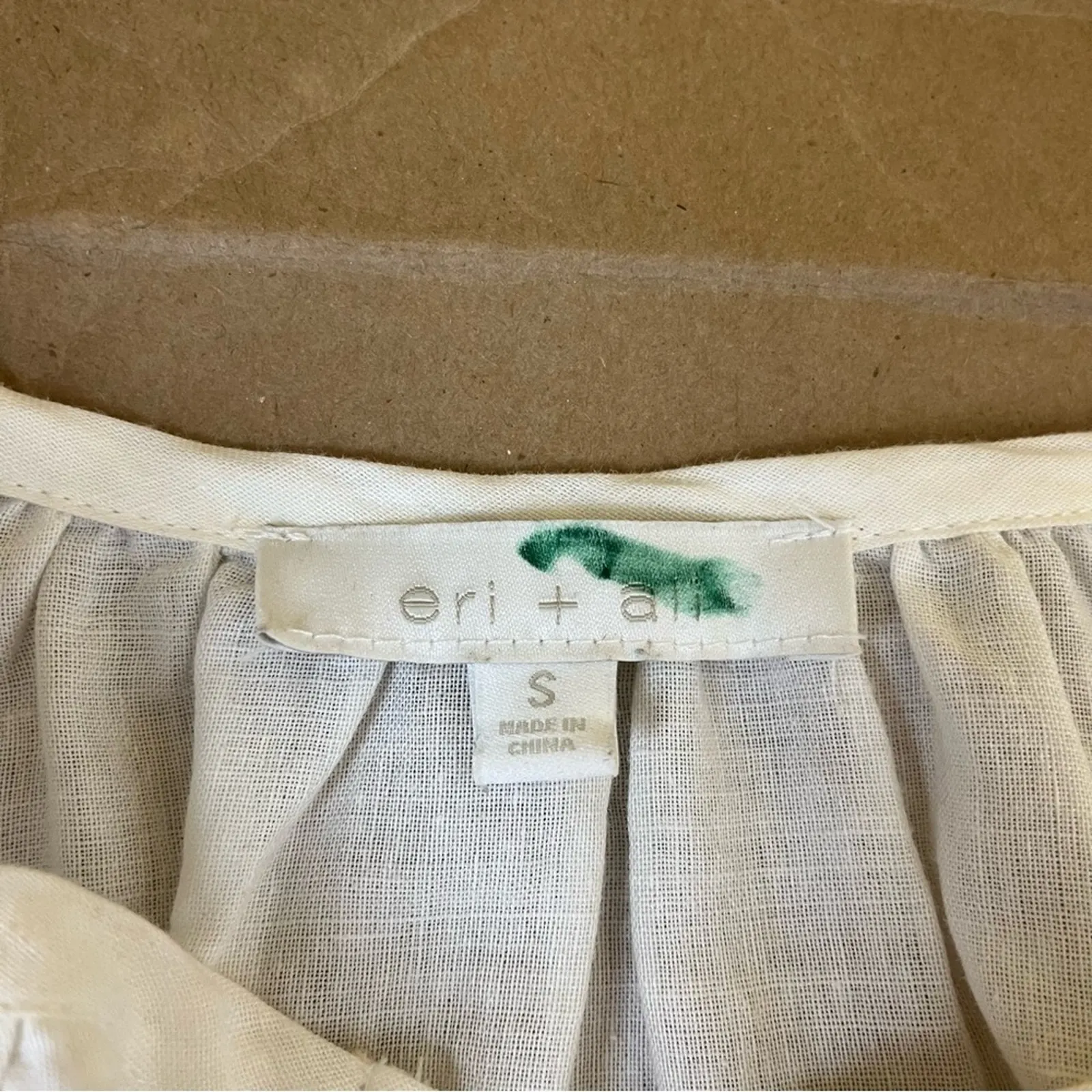 Anthropologie Eri + Ali White Embroidered Peasant Blouse - Image 7