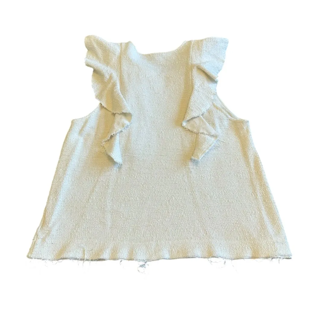 Joe's Jeans Alana Ruffle Sleeveless Shirt Top Blouse 100% Cotton Size Small - Image 6