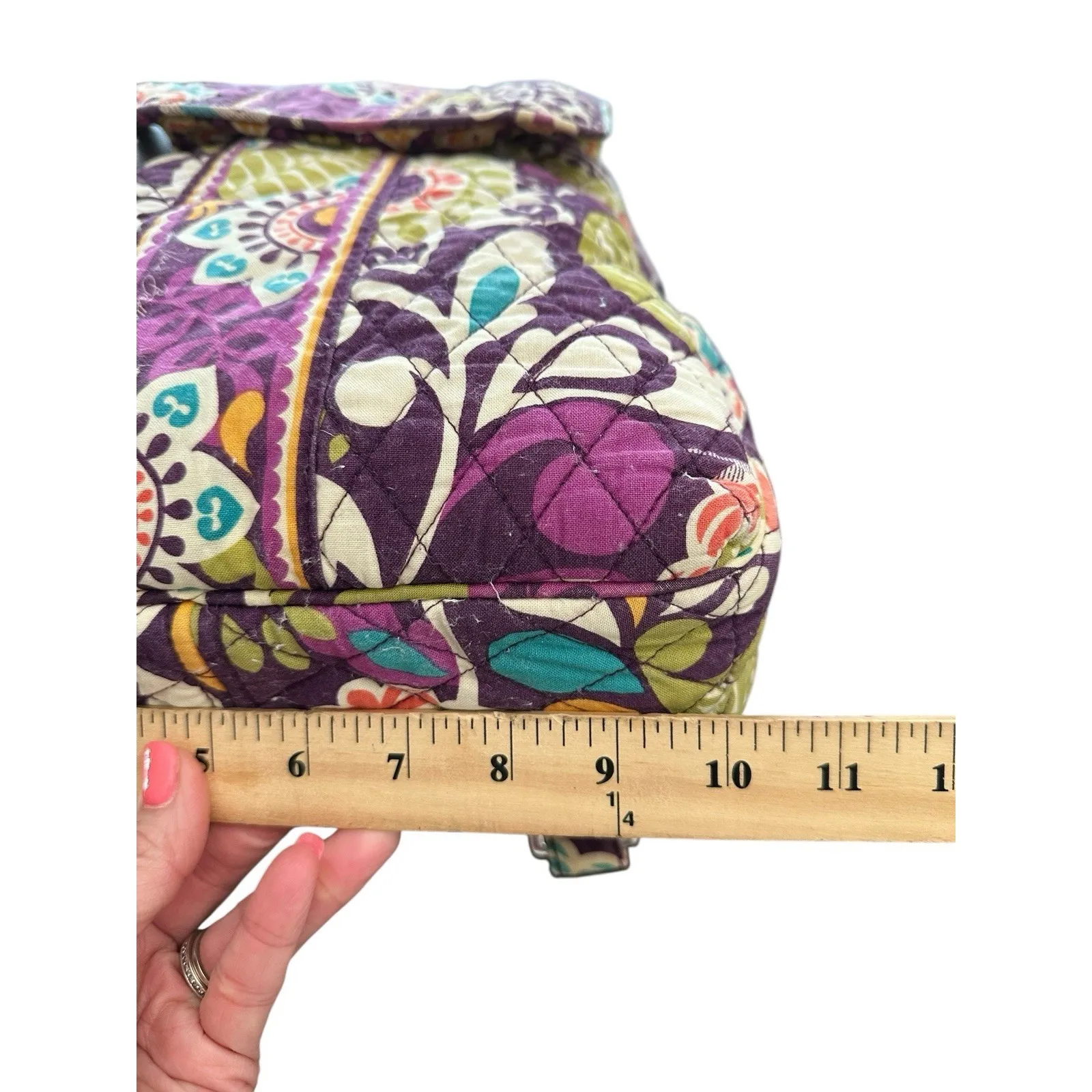 Vera Bradley PLUM CRAZY Backpack Bag Retired Designed Adjustable Straps‎ Purple - Image 11
