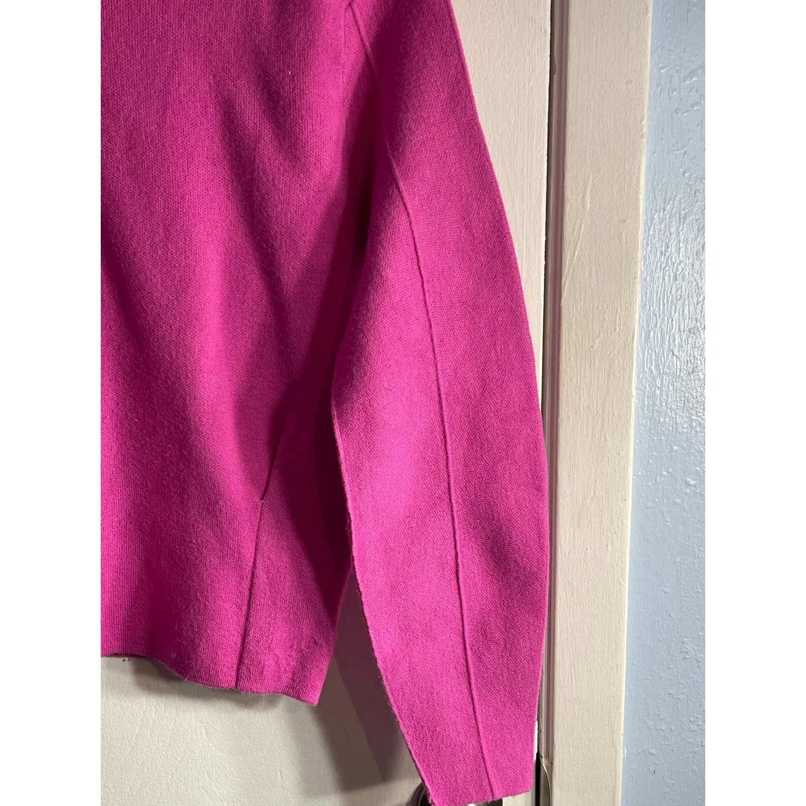 Maeve by Anthropologie Sweater XS Hot Pink Lupita Sporty Country Club Preppy - Image 6