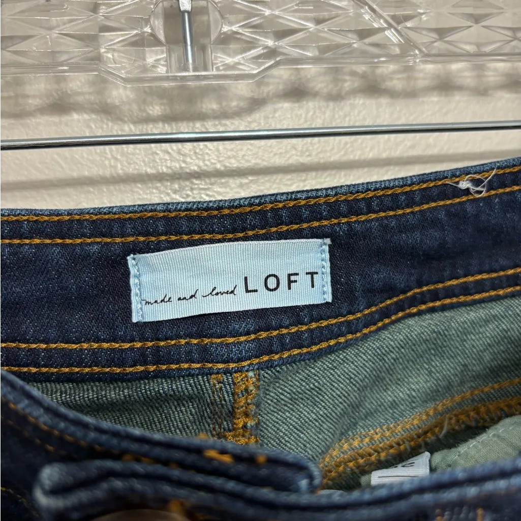 LOFT High Waist Wide Leg Sailor Jeans in Dark Wash - Size 28/6 - Image 4