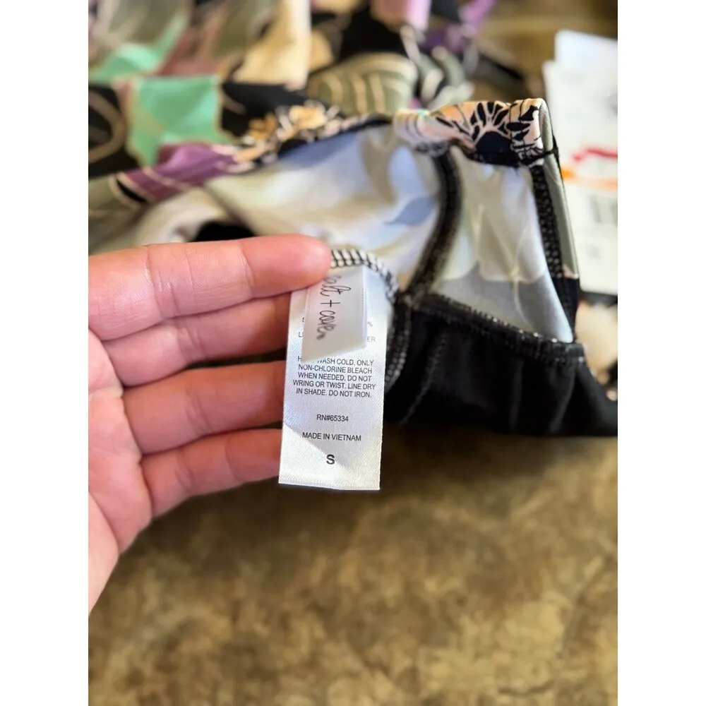 Salt + Cove Swim Midnight Bloom V-Wire Tankini Top Size Small - Image 10