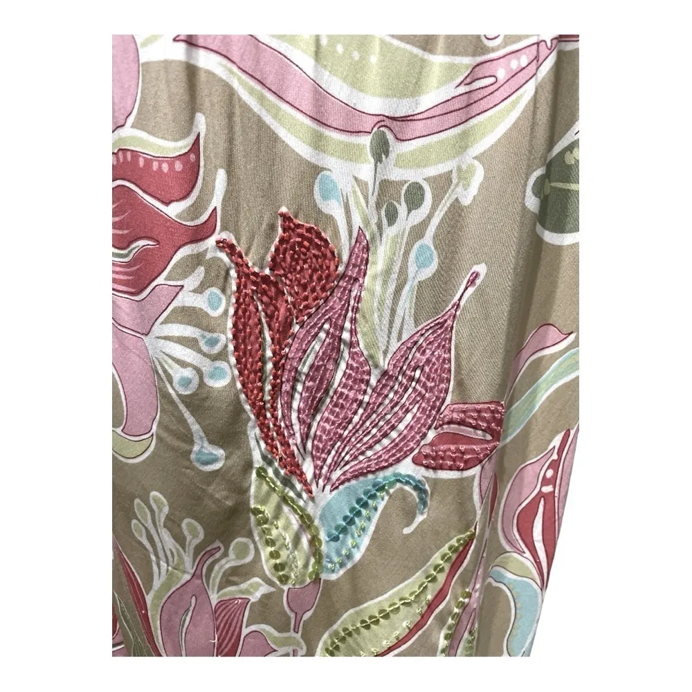 Ku De Ta Floral Sundress with Beaded Sequins size L Pink Size L - Image 6