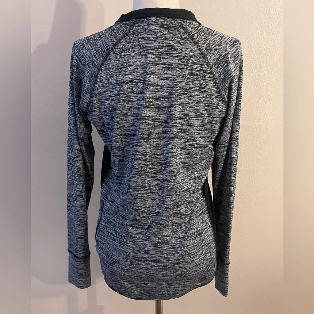 NCAA Dri Quarter Zip Pullover Athletic Shirt Womens Small Heather Gray Black - Image 4