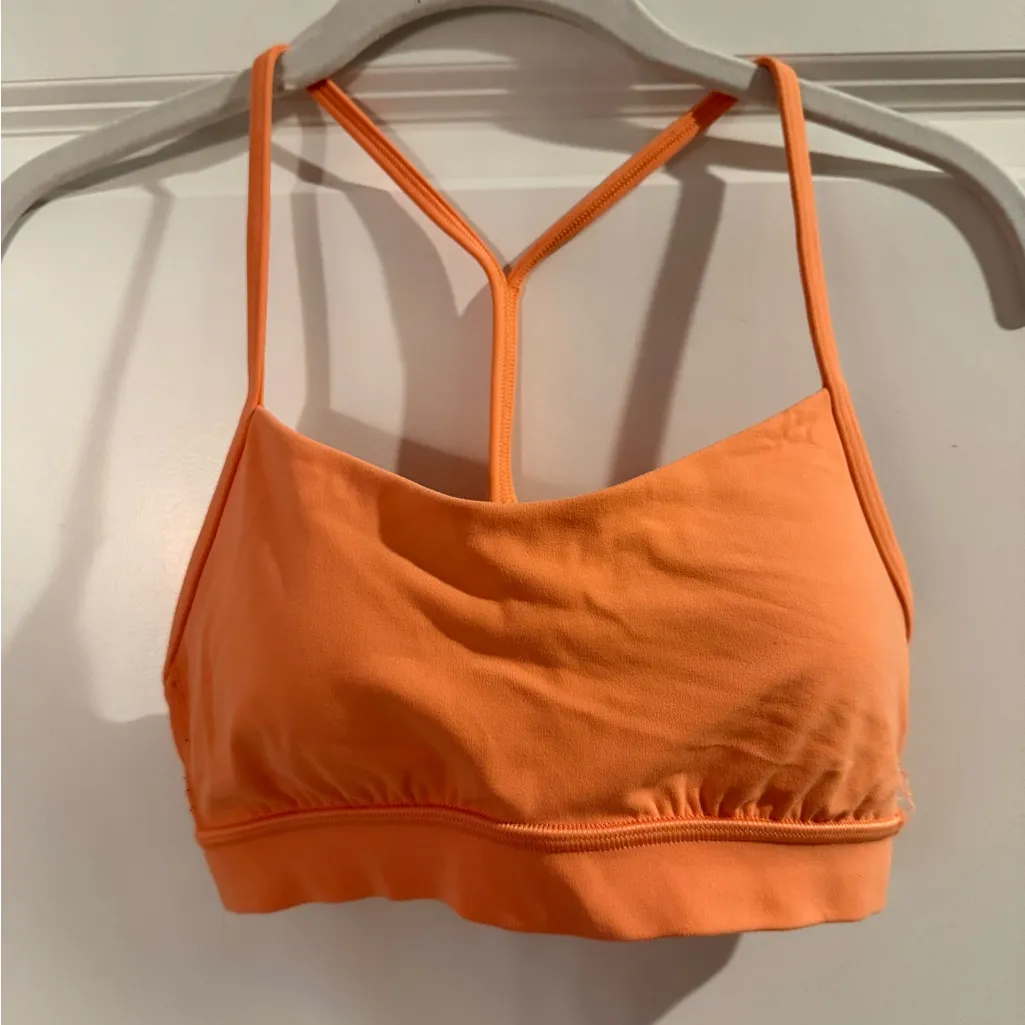 Lululemon Athletica Orange Sports Bra and White Shorts Set - Image 2
