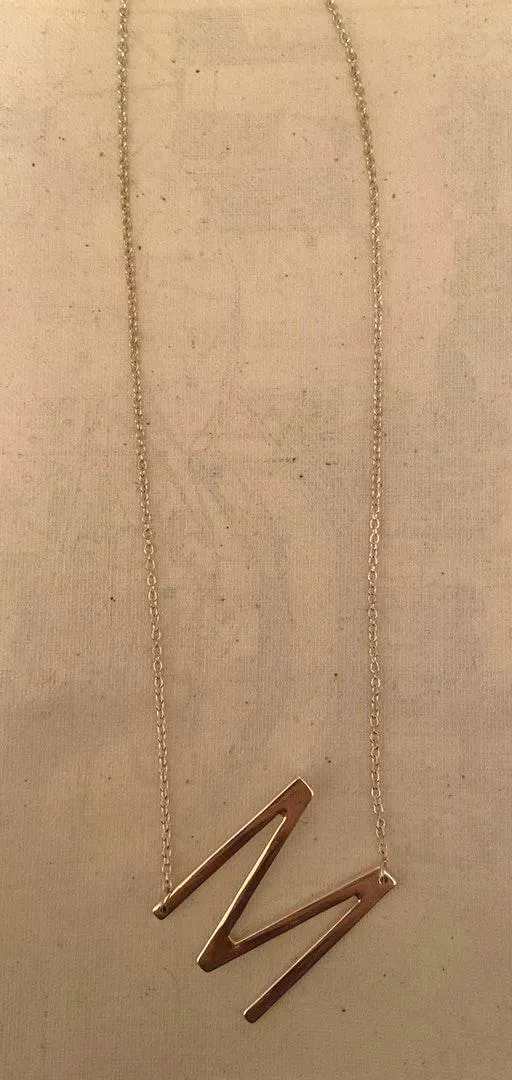 M Letter Necklace Silver - Image 2