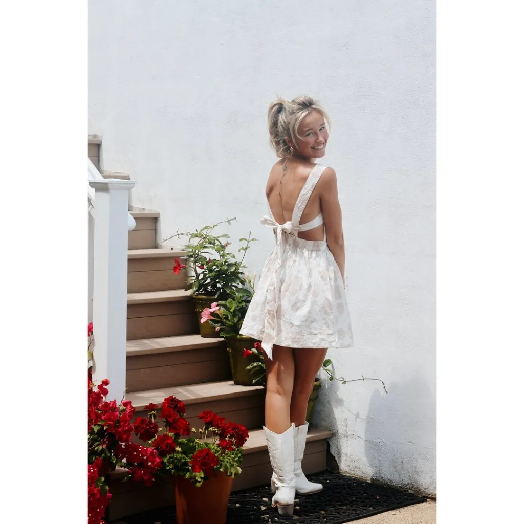 FREE PEOPLE Meet Me In Maui Dress in Ivory Combo Size Large - Image 3