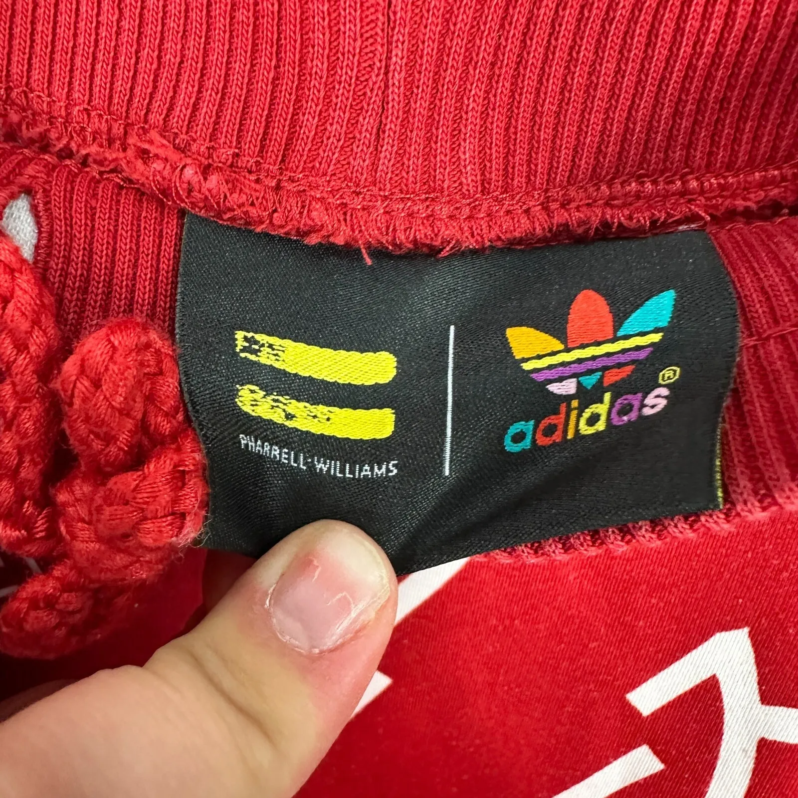 Adidas x Pharrell Williams Skirt L Red Flare Logo Print Y2K Streetwear Tennis‎ - Image 6