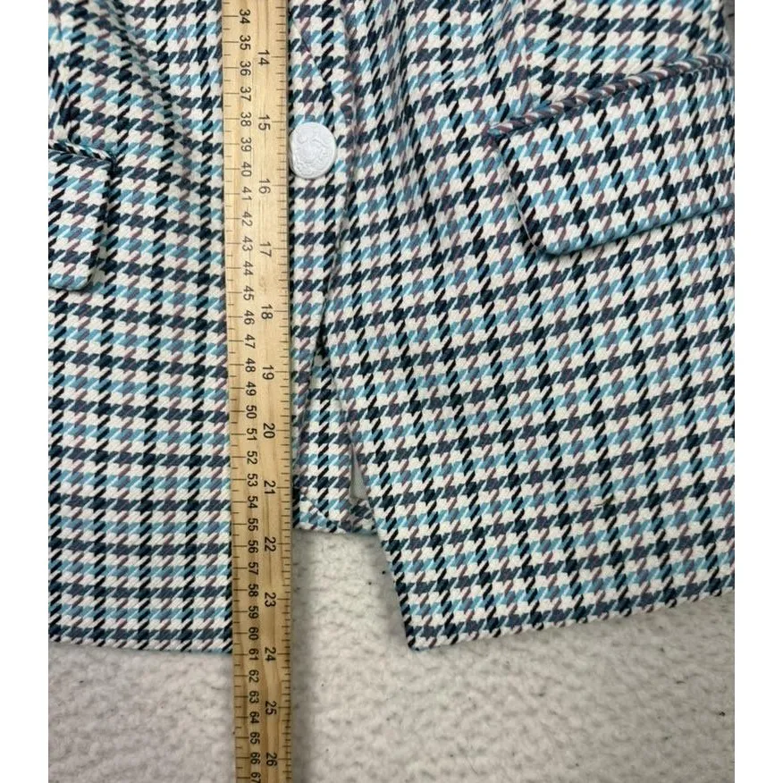 Veronica Beard Dickey Blazer Womens 0 Blue Houndstooth Academia Twee Preppy - Image 10