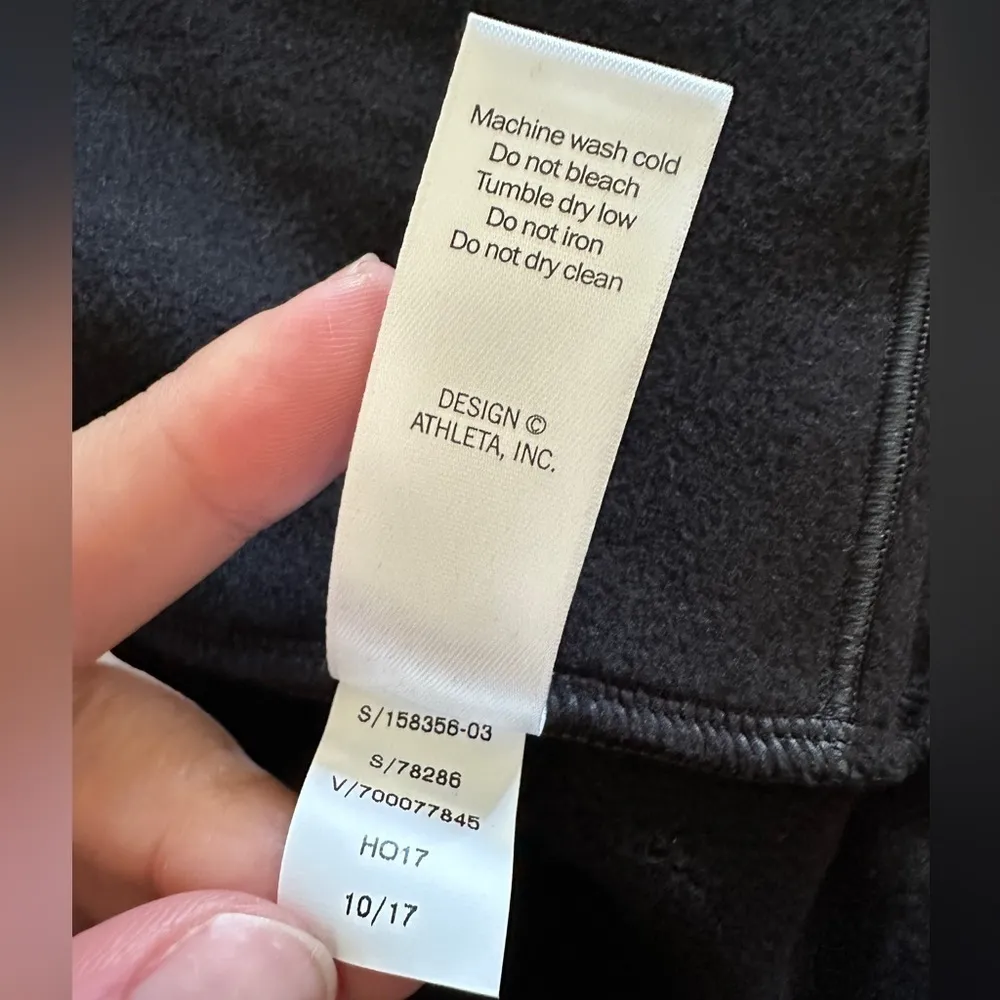 Athleta Stronger CYA Long Fleece Lined Hoodie Jacket Charcoal Heathered Grey-XXS - Image 8