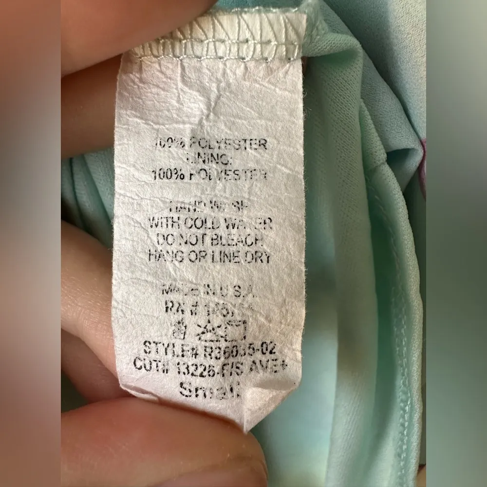 Peach Love Romper Pale Blue Floral Print Side Wrap, Size Small, Womens - Image 5