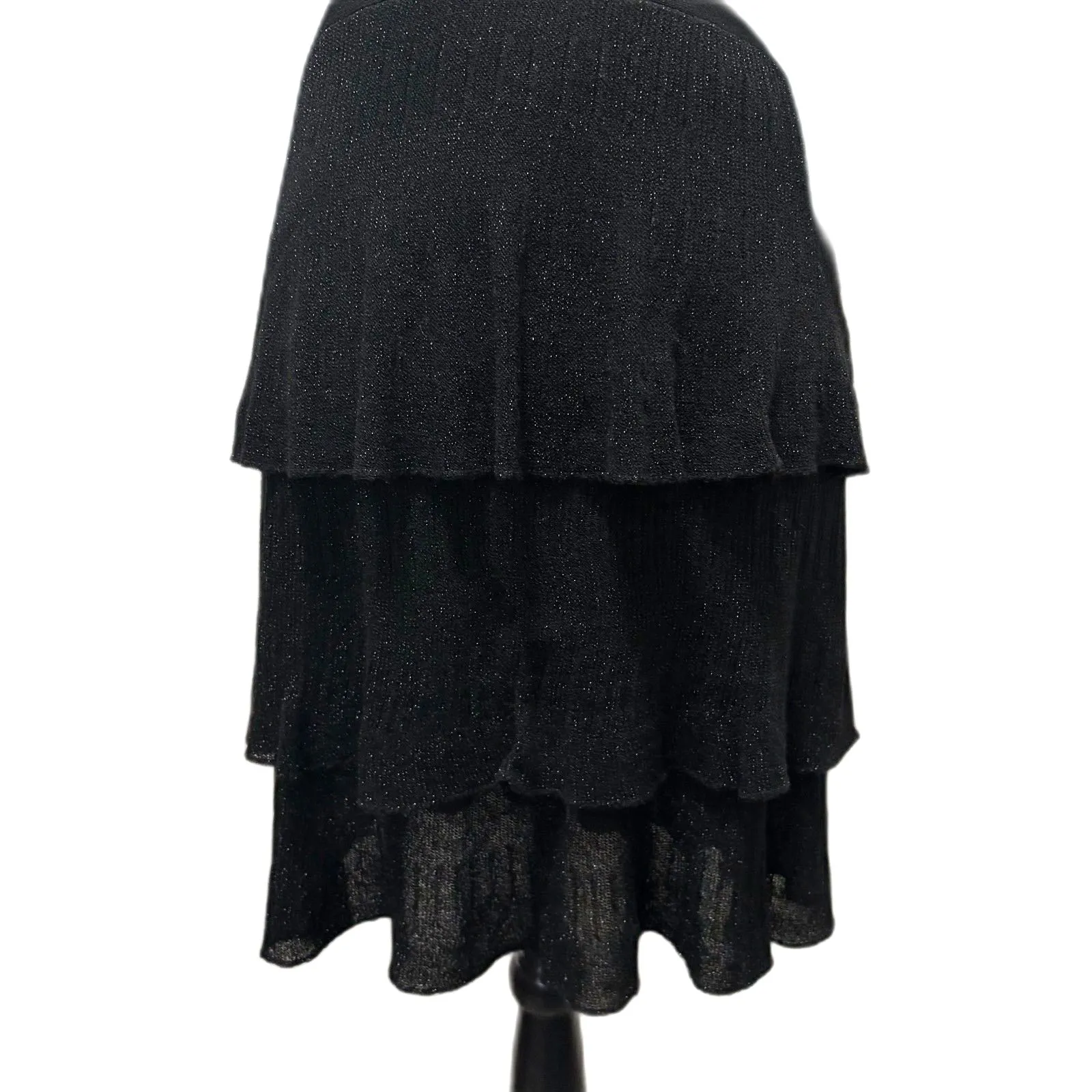 NWT Zara Kimono Sleeve Tiered Party Dress‎ Black Metallic New Years Size Medium - Image 5