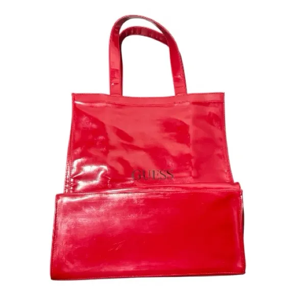 Guess  Glossy Cherry Red Tote - Image 2
