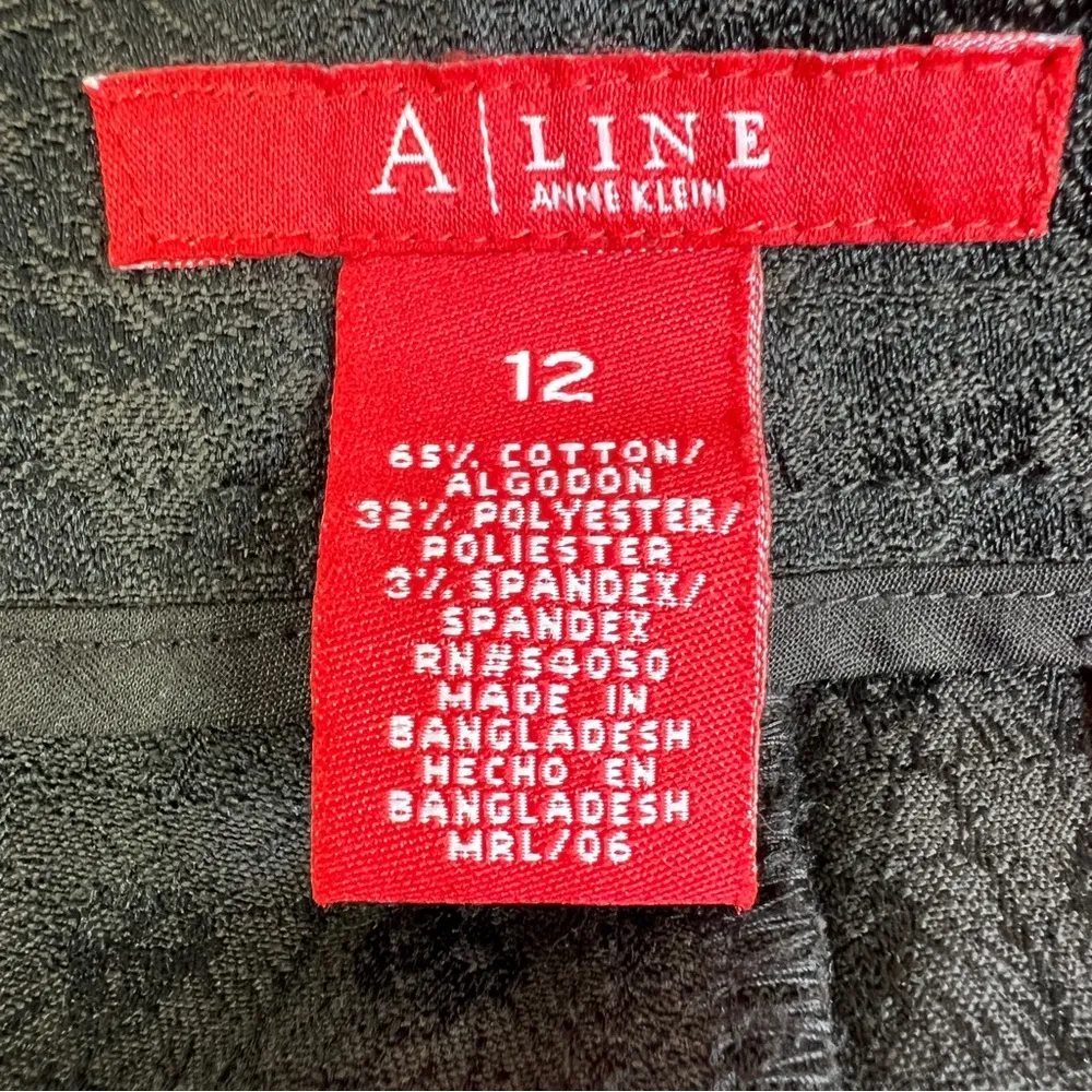 A Line Anne Klein Stretch Size 12 Brown Flare Leg Dress Slacks with Lion… - Image 9