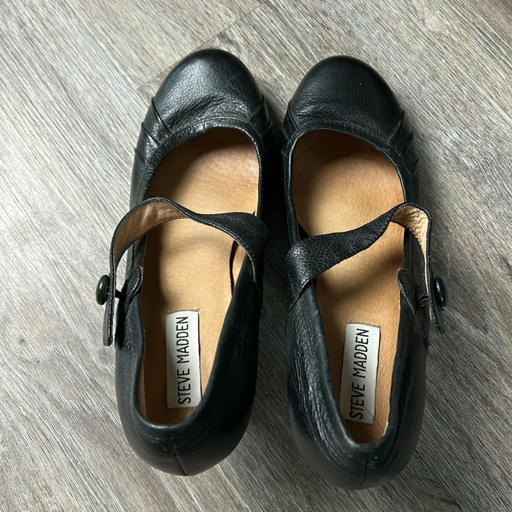 Steve Madden Leather Mary Jane Heels Size 8.5 Medium - Image 4